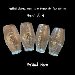 Libbey NFL Football Tumbler Beer Drinking Glasses - 23 oz Glass Set of 4